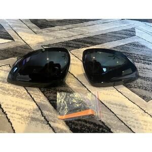 Pair of Black Replacement Side Mirror Covers with Installation Tool